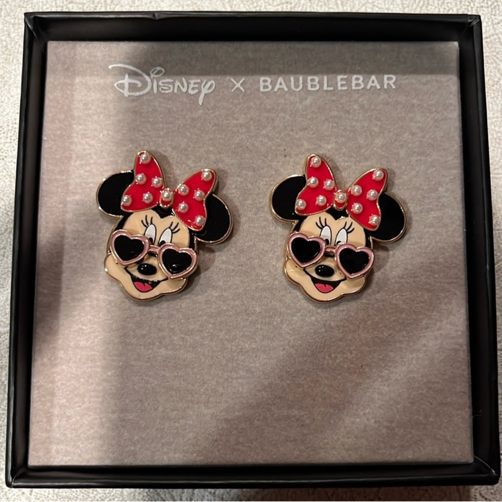 BaubleBar Minnie Mouse Earrings - Red and Black